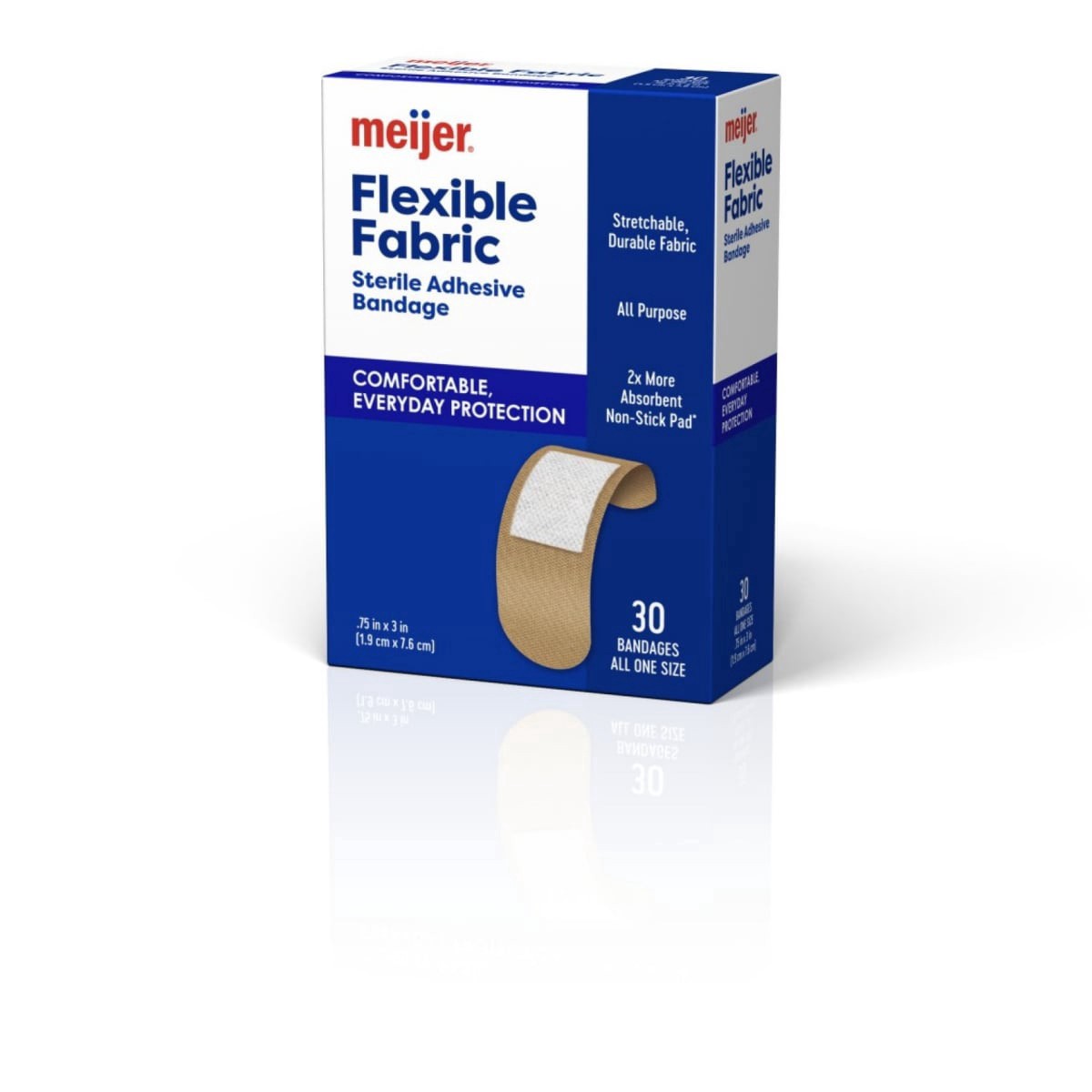 slide 13 of 21, Meijer Flexible Fabric Adhesive Bandages, 30 ct