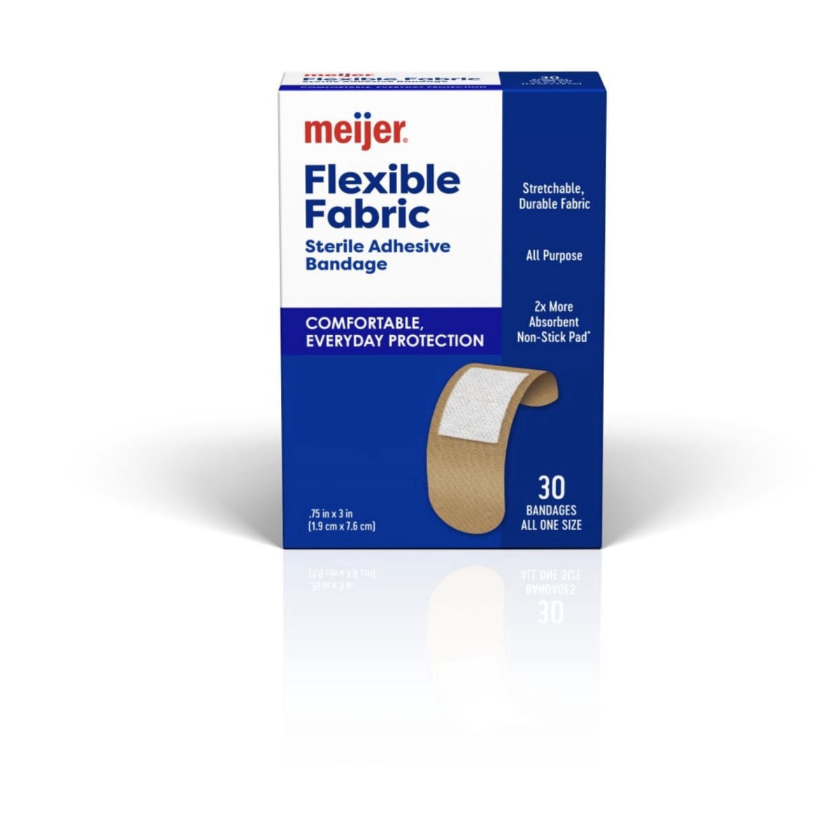 slide 1 of 21, Meijer Flexible Fabric Adhesive Bandages, 30 ct