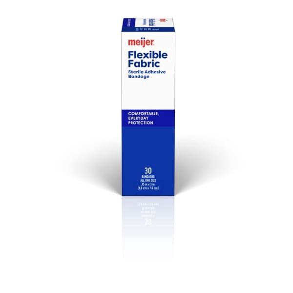 slide 8 of 21, Meijer Flexible Fabric Adhesive Bandages, 30 ct