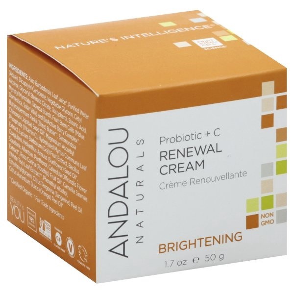 slide 1 of 1, Andalou Naturals Probiotic + C Brightening Renewal Cream, 1.7 oz