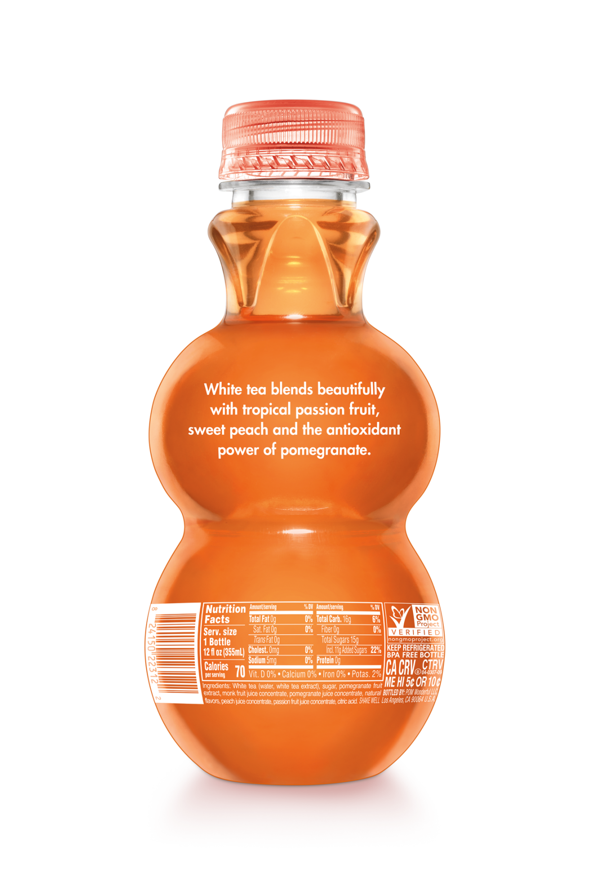 slide 2 of 2, POM Wonderful Super Tea, Pomegranate Peach Passion White Tea, 12 Ounce, 12 fl oz