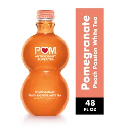 POM Super Tea, POMegranate Peach Passion White Tea, 48 Ounce