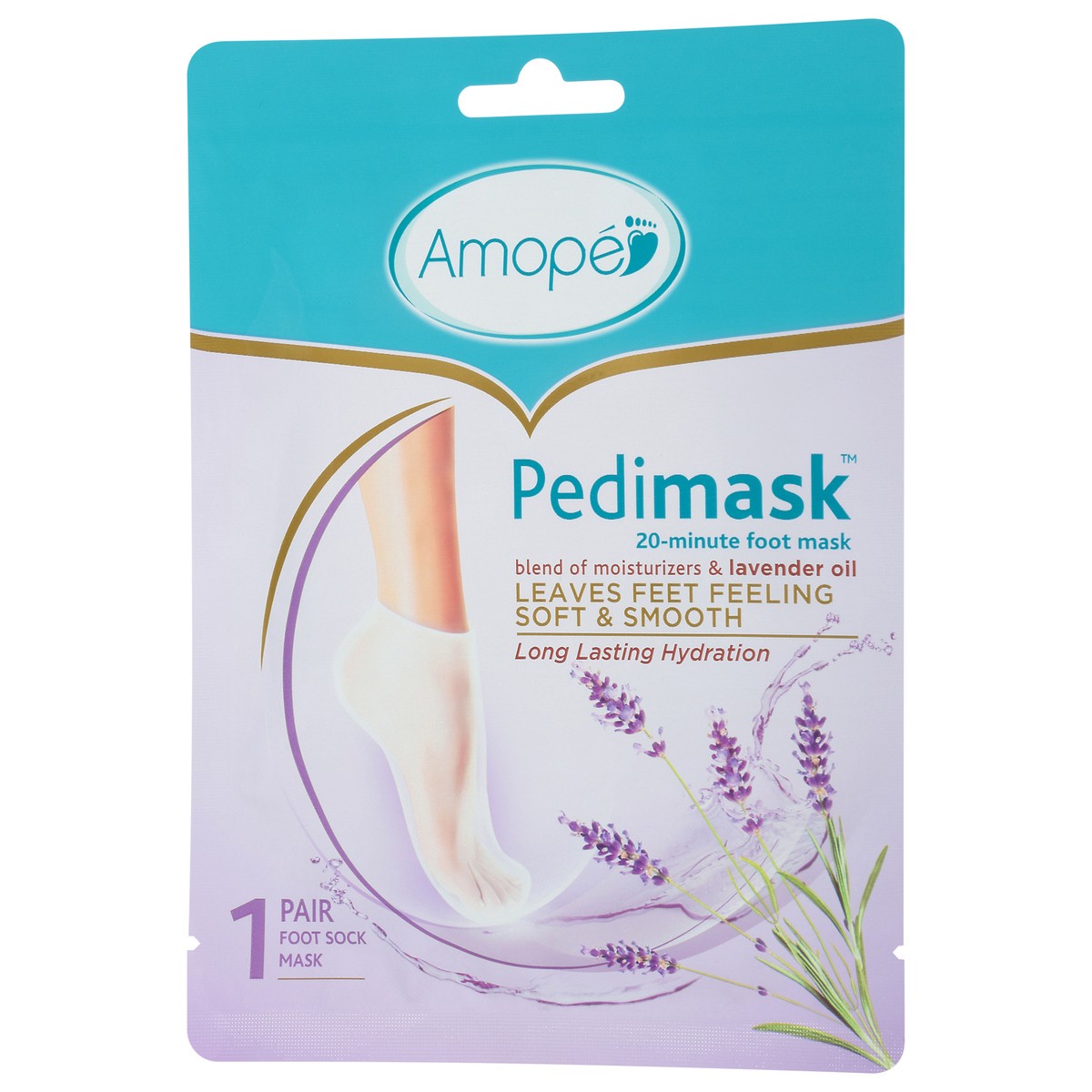 slide 8 of 9, Amope Amopé PediMask 20-Minute Foot Mask, Intensely Moisturizing Socks, Rejuvenates & Soothes, Self-Care, w/ Lavender Oil, Urea, a Blend of Moisturizers & Vitamin Complex for Long Lasting Hydration, 3 pair, 1.02 fl oz