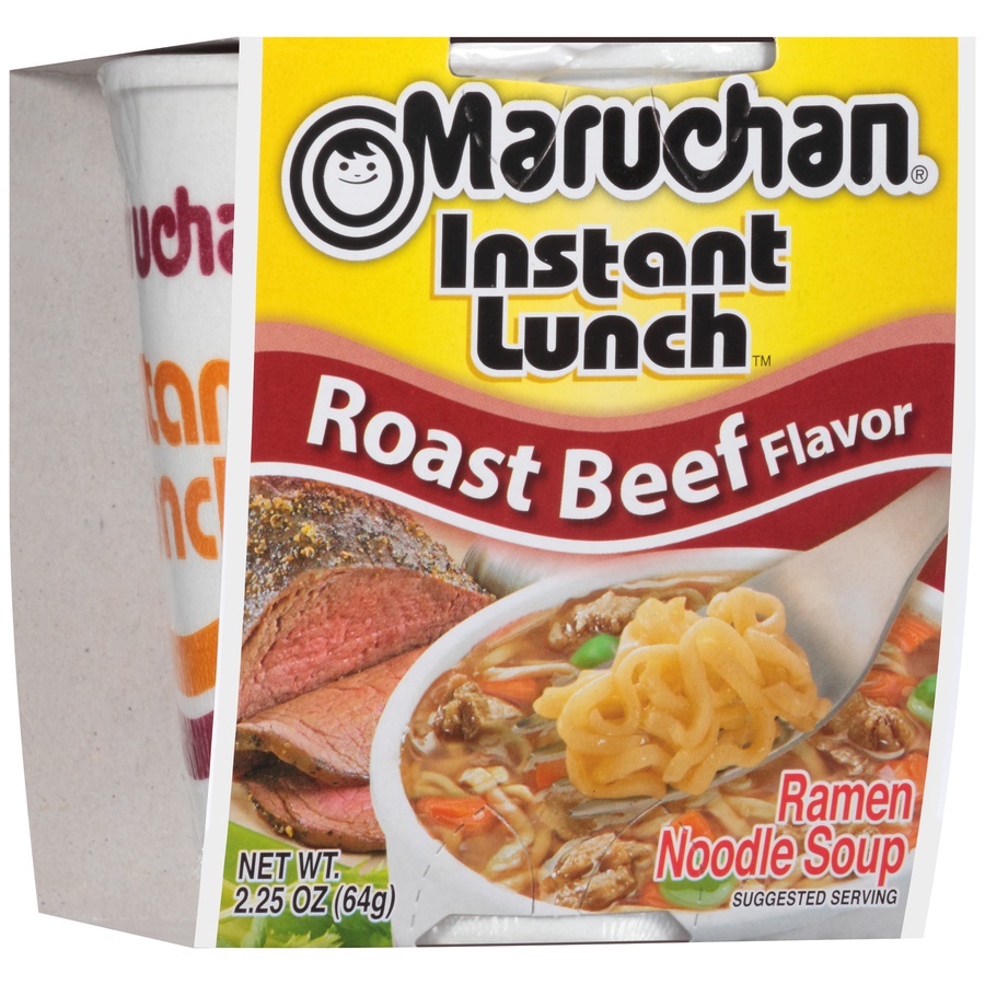 slide 2 of 8, Maruchan Instant Lunch Roast Beef Flavor Ramen Noodle Soup, 2.25 oz