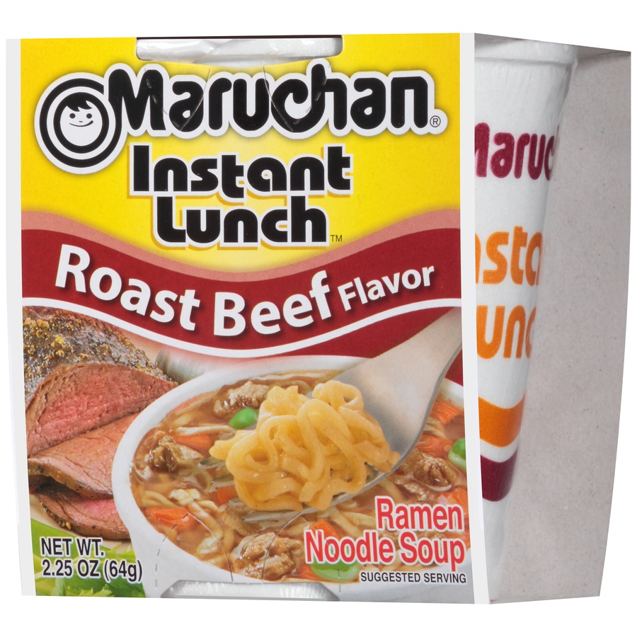 slide 3 of 8, Maruchan Instant Lunch Roast Beef Flavor Ramen Noodle Soup, 2.25 oz