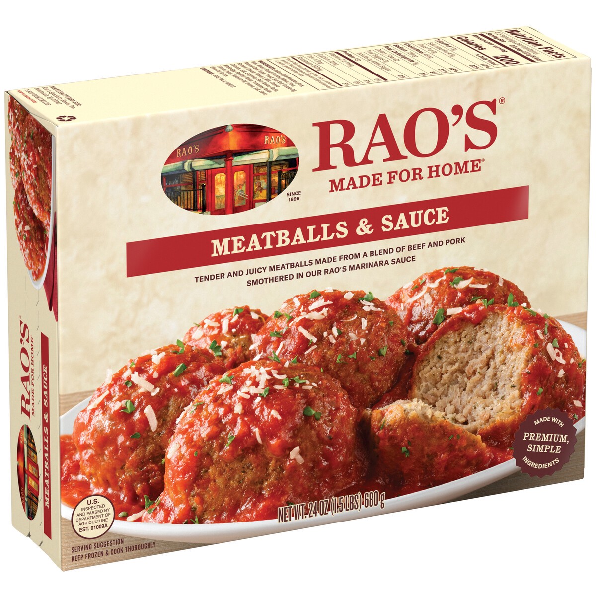 slide 1 of 4, Rao's Homemade Homemade Meatballs & Sauce 24 oz, 24 oz