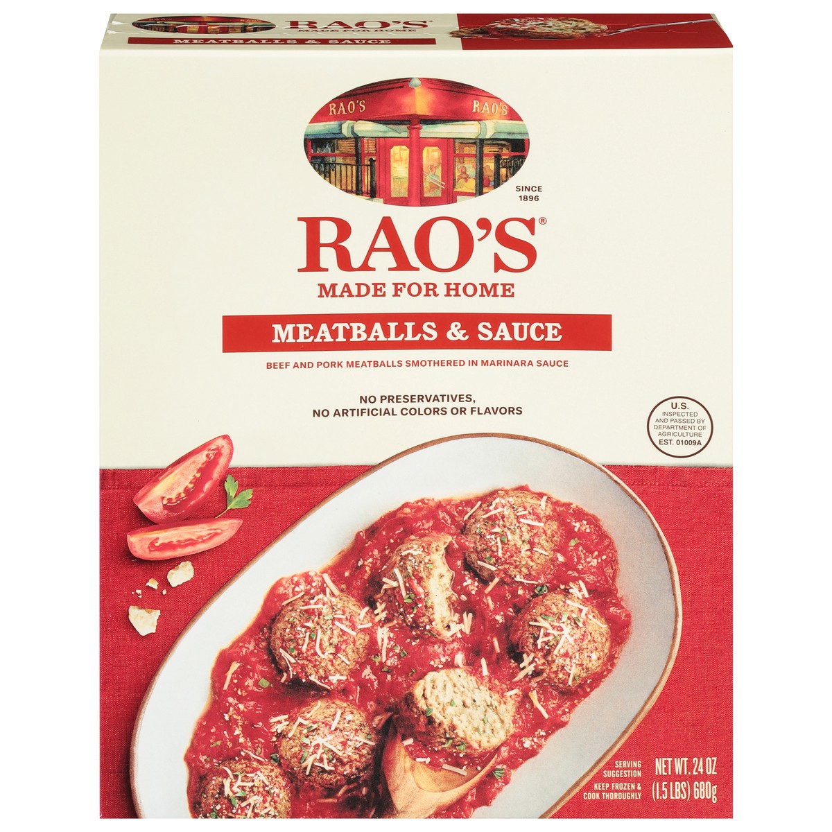 slide 1 of 4, Rao's Homemade Meatballs & Sauce 24 oz, 24 oz