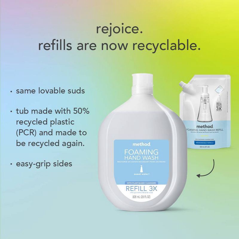 slide 3 of 6, Method Foaming Hand Soap Refill - Sweet Water - 28 fl oz, 28 fl oz