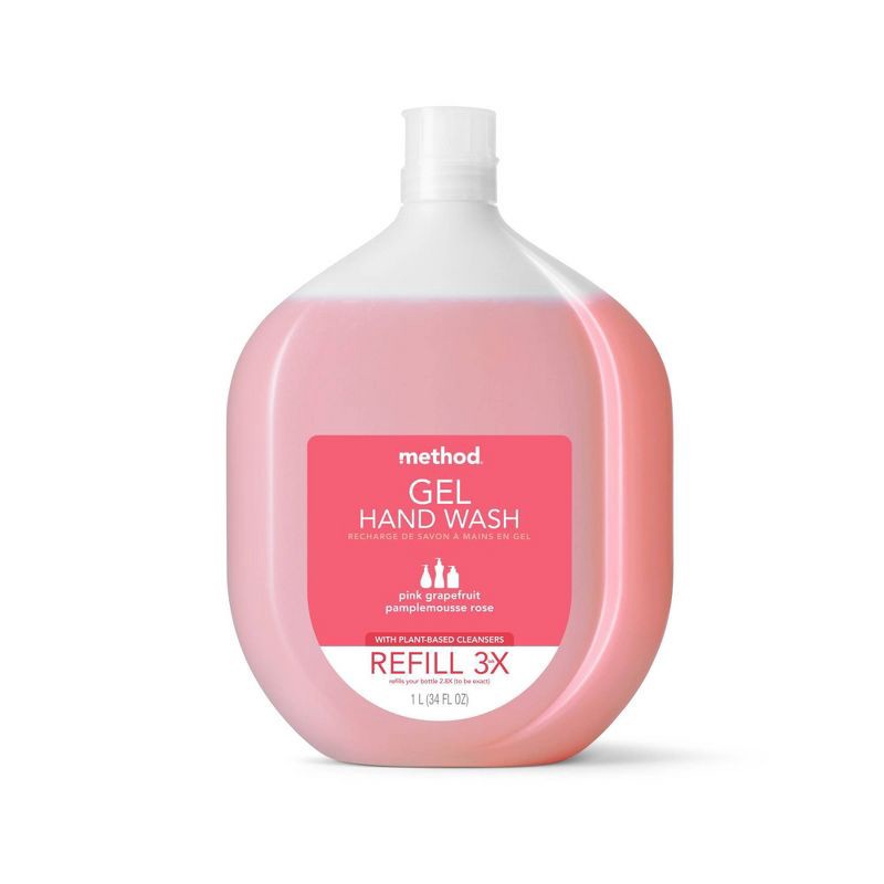 slide 1 of 5, Method Gel Hand Soap Refill - Pink Grapefruit - 34 fl oz, 34 fl oz