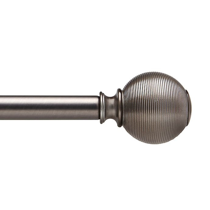 slide 1 of 1, Umbra Esquire Rib Ball 18 to Adjustable Curtain Rod Set - Pewter, 36 in
