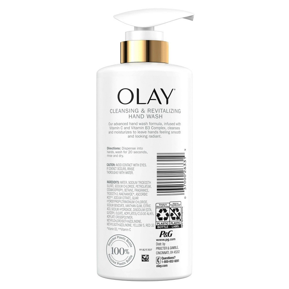 slide 7 of 11, Olay Cleansing & Revitalizing Hand Wash with Vitamin B3 + Vitamin C - 10.1 fl oz, 10.1 fl oz