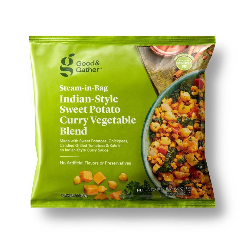 slide 1 of 3, Frozen Indian-Inspired Sweet Potato Curry Vegetable Blend - 12oz - Good & Gather™, 12 oz
