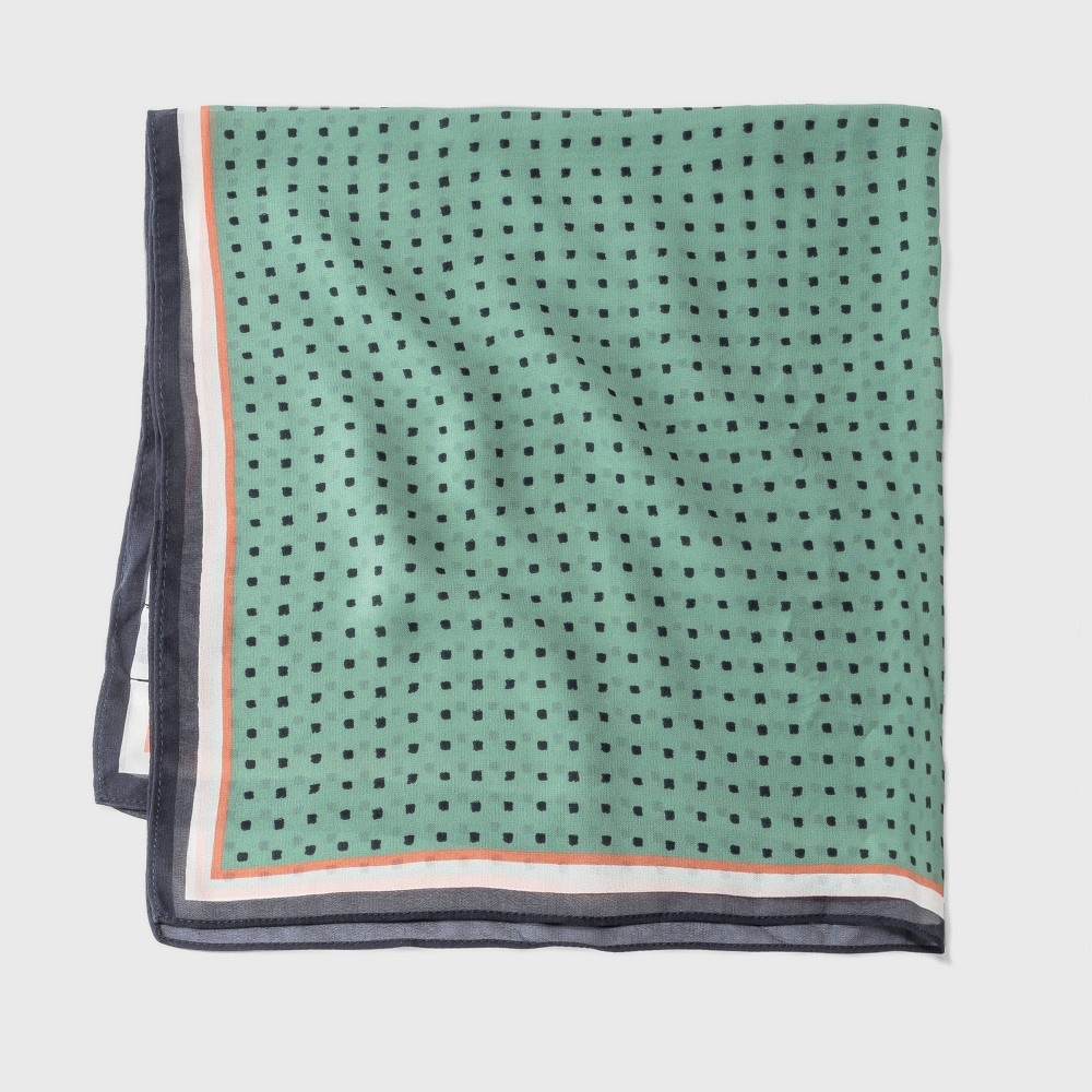 slide 2 of 2, Women's Geo Print Scarf - A New Day Green, 1 ct
