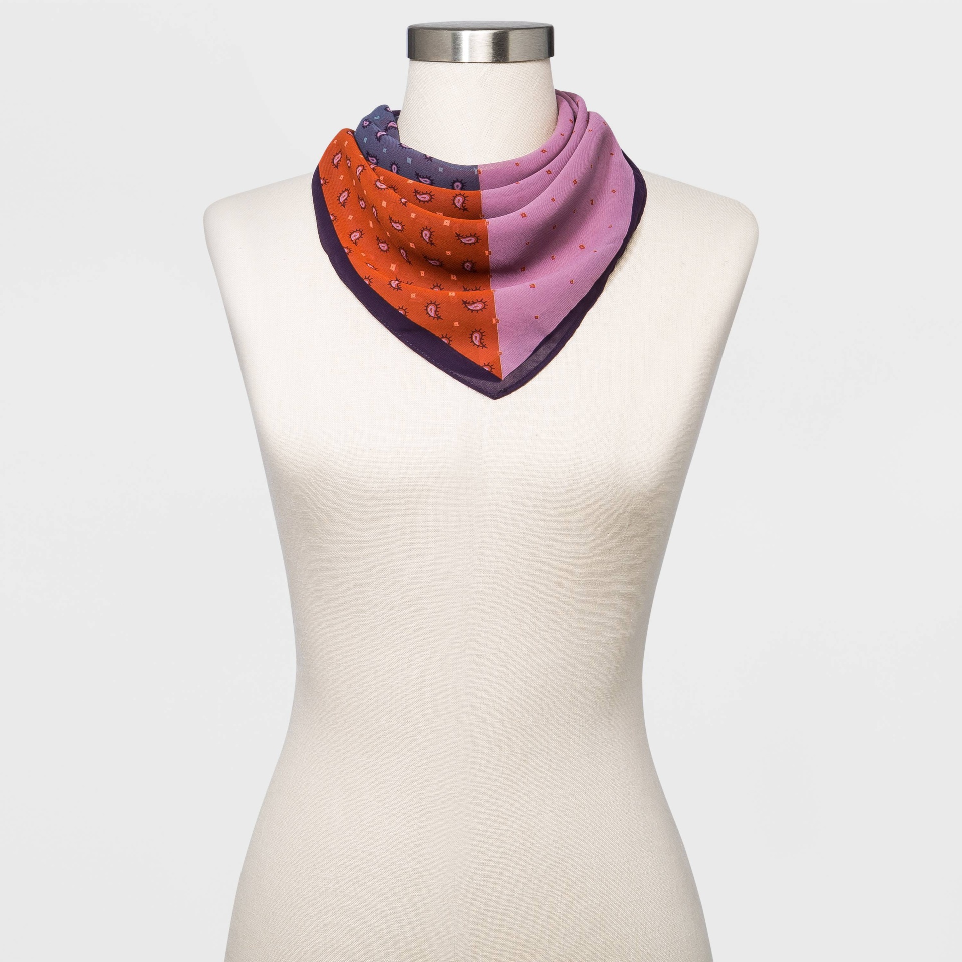 slide 1 of 3, Women's Paisley Print Scarf - A New Day Purple, 1 ct