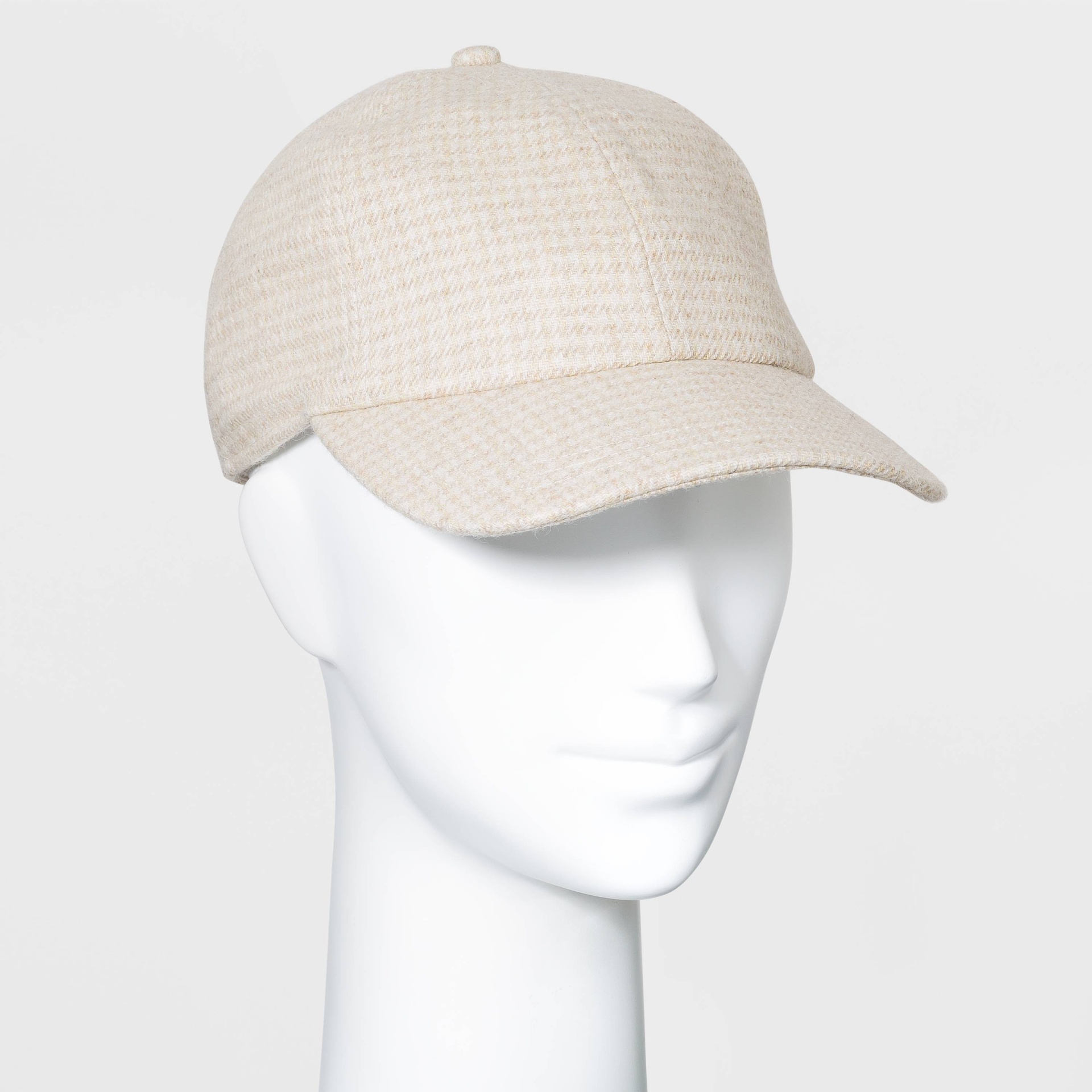 slide 1 of 2, Women's Plaid Felt Baseball Hat - A New Day Cream, 1 ct