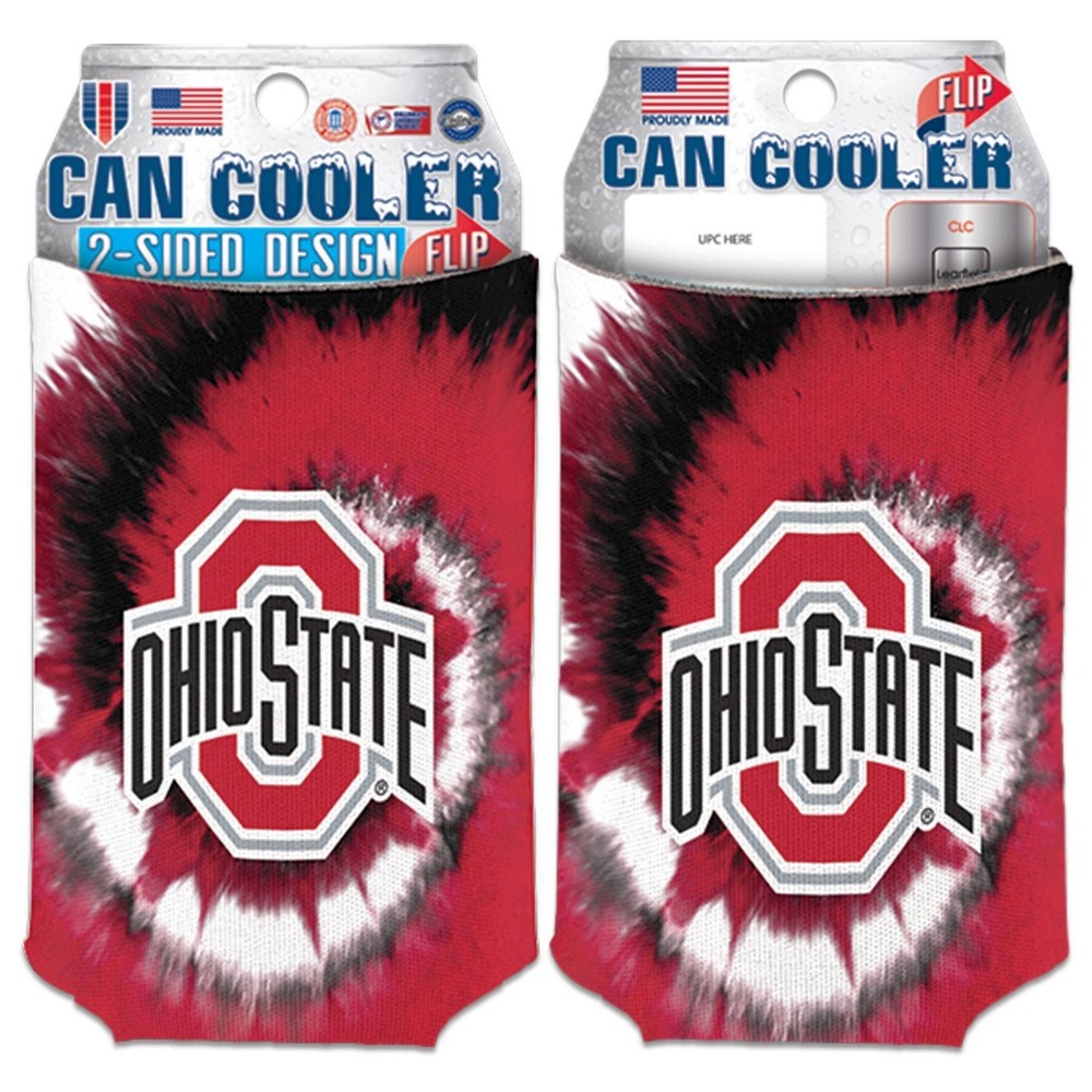 slide 3 of 3, NCAA Ohio State Buckeyes Tie-Dye Can Cooler, 1 ct