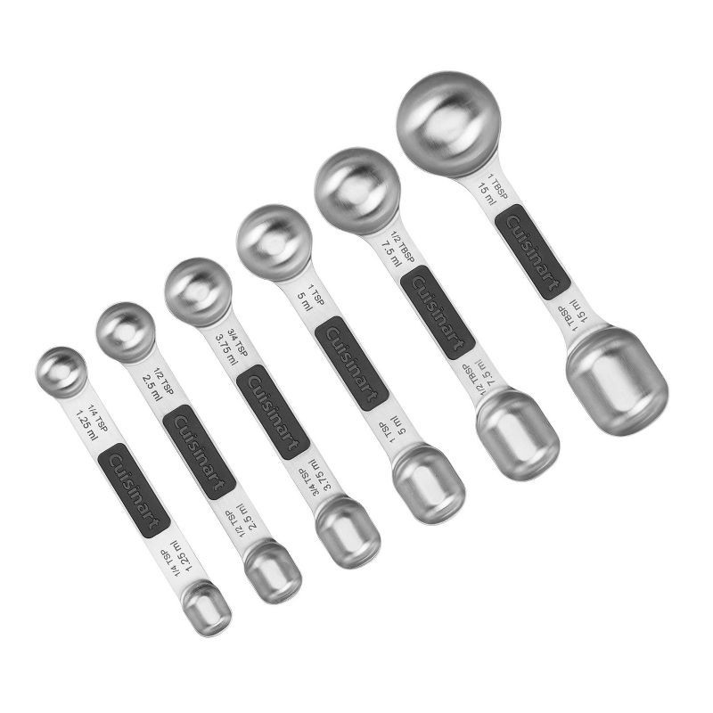 slide 5 of 5, Cuisinart 6pc Stainless Steel Magnetic Measuring Spoon Set: Dishwasher-Safe, Nesting Design, Lifetime Warranty, 6 ct