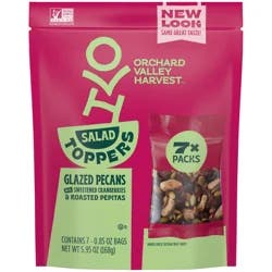 Orchard Valley Harvest Glazed Pecans with Sweetened Cranberries & Roasted Pepitas Salad Toppers 7 - 0.85 oz Bags