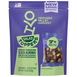 Orchard Valley Harvest Honey Roasted Sliced Almonds with Sweetened Blueberries & Cranberries Salad Toppers 7 - 0.85 oz Bags