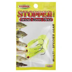 Stopper Lures Rigged Plastic Curl Tail Chartreuse 1/16th oz