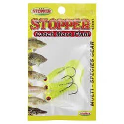 Stopper Lures Rigged Plastic Curl Tail Chartreuse 1/16th oz