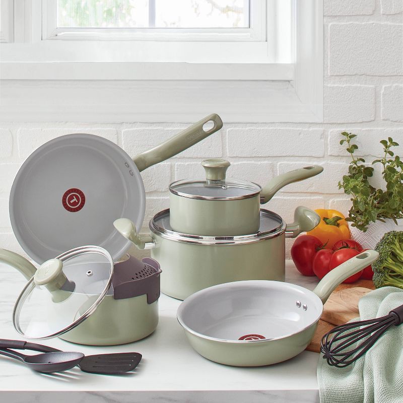 T-fal Fresh Simply Cook 12pc Ceramic Recycled Aluminum Cookware