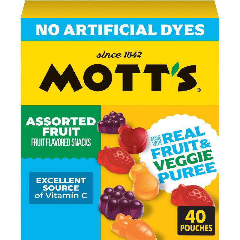 slide 1 of 9, Mott's Assorted Fruit Snacks - 32oz/40ct: Gluten-Free, No Artificial Sweeteners, Plant-Based, 40 ct