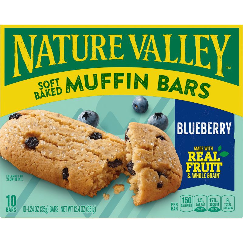 slide 3 of 8, Nature Valley Soft Baked Blueberry Muffin Bars - 10ct/12.4oz, 10 ct, 12.4 oz