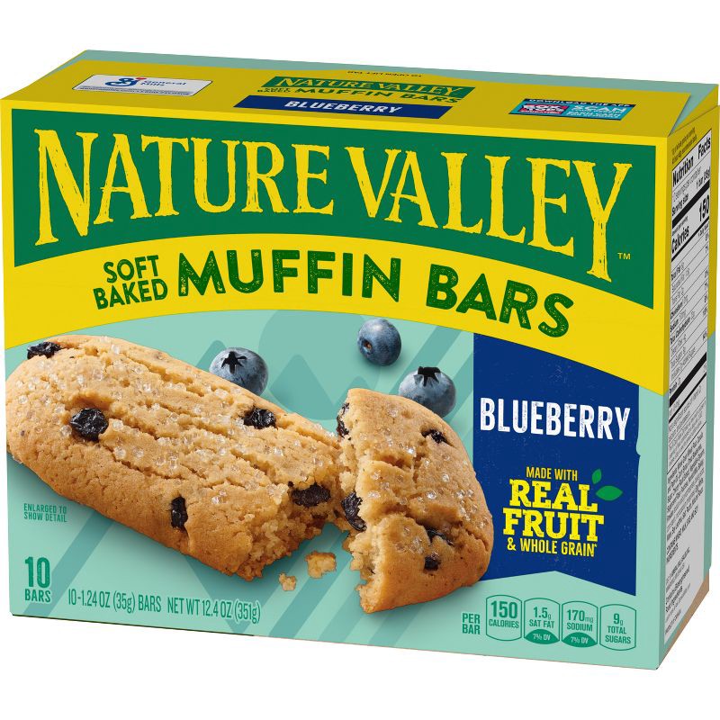 slide 4 of 8, Nature Valley Soft Baked Blueberry Muffin Bars - 10ct/12.4oz, 10 ct, 12.4 oz