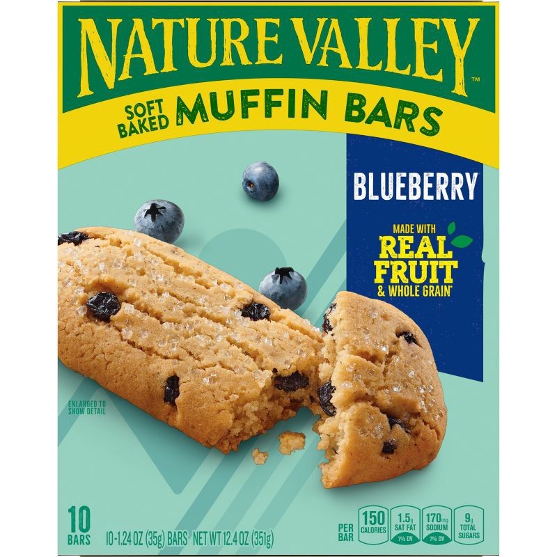 slide 5 of 8, Nature Valley Soft Baked Blueberry Muffin Bars - 10ct/12.4oz, 10 ct, 12.4 oz