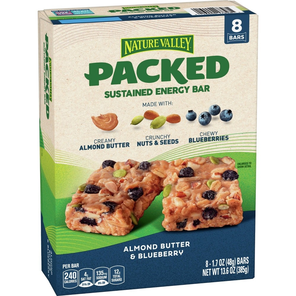 slide 6 of 10, Nature Valley Packed Almond Butter & Blueberry Bars - 8ct/13.6oz, 8 ct; 13.6 oz