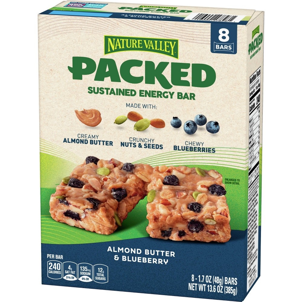 slide 7 of 10, Nature Valley Packed Almond Butter & Blueberry Bars - 8ct/13.6oz, 8 ct; 13.6 oz