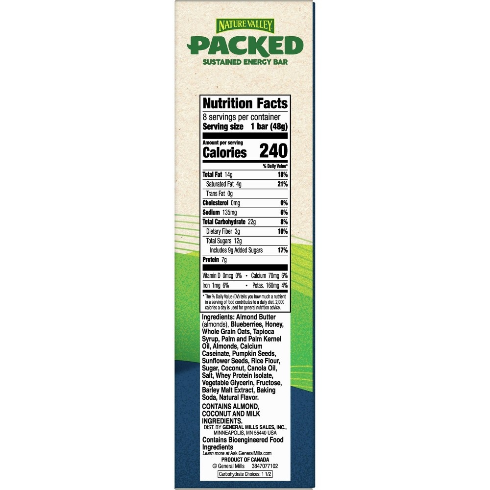 slide 3 of 10, Nature Valley Packed Almond Butter & Blueberry Bars - 8ct/13.6oz, 8 ct; 13.6 oz