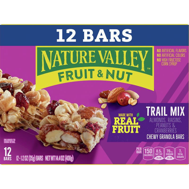 slide 4 of 7, Nature Valley Fruit & Nut Trail Mix Bars - 14.4oz/12ct, 12 ct; 14.4 oz