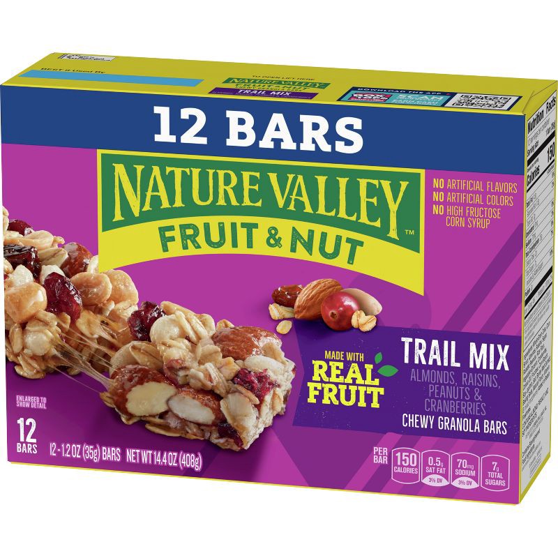 slide 5 of 7, Nature Valley Fruit & Nut Trail Mix Bars - 12ct/14.4oz, 12 ct; 14.4 oz