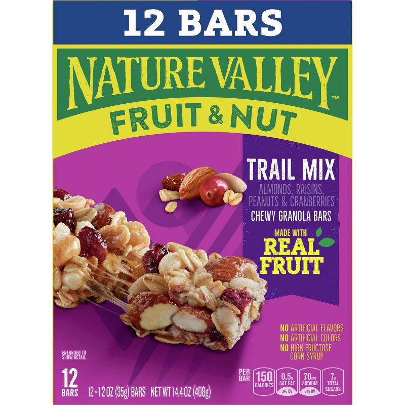 slide 6 of 7, Nature Valley Fruit & Nut Trail Mix Bars - 14.4oz/12ct, 12 ct; 14.4 oz