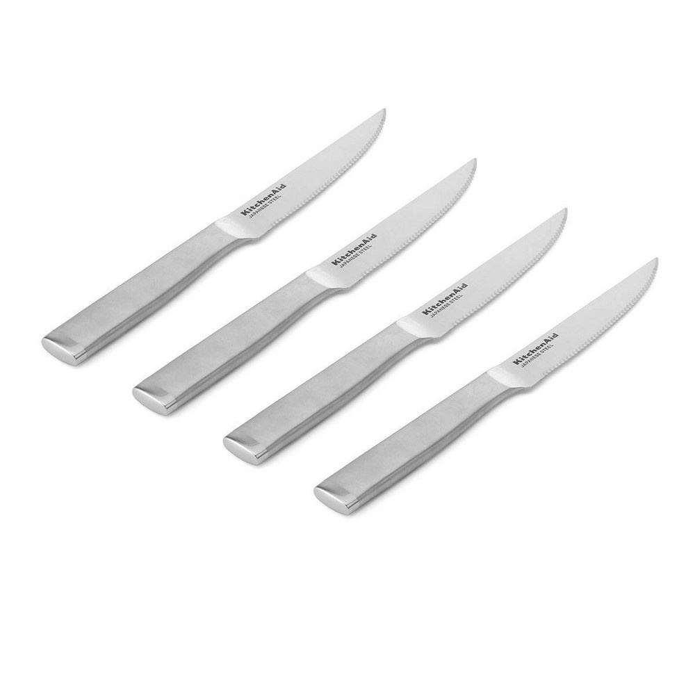 slide 2 of 3, KitchenAid 4pc Forged Stainless Steel Steak Knife Set, 4 ct