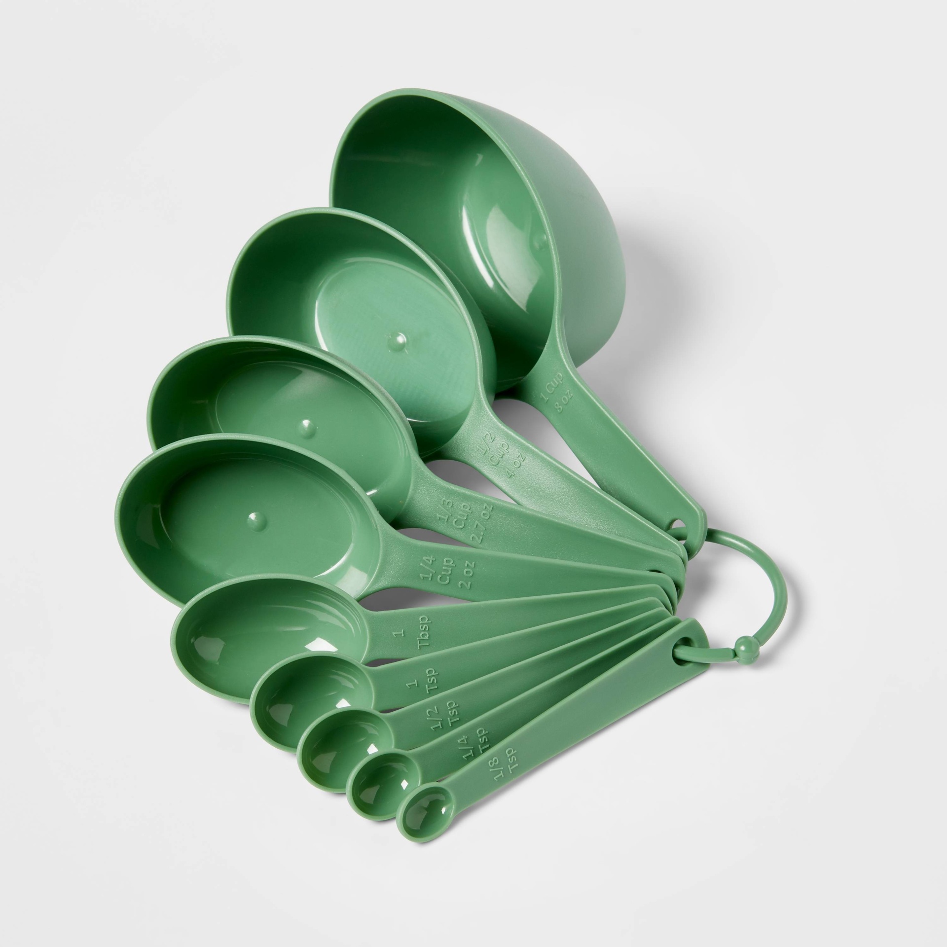 slide 1 of 3, Measuring Spoons/Cups Set Green - Room Essentials, 1 ct