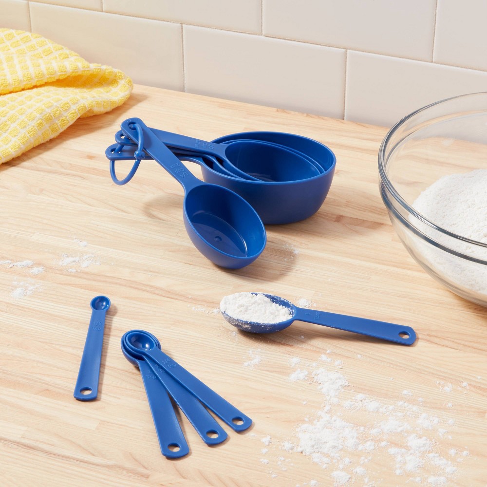 slide 2 of 3, Measuring Cups and Spoons Set Blue - Room Essentials, 1 ct