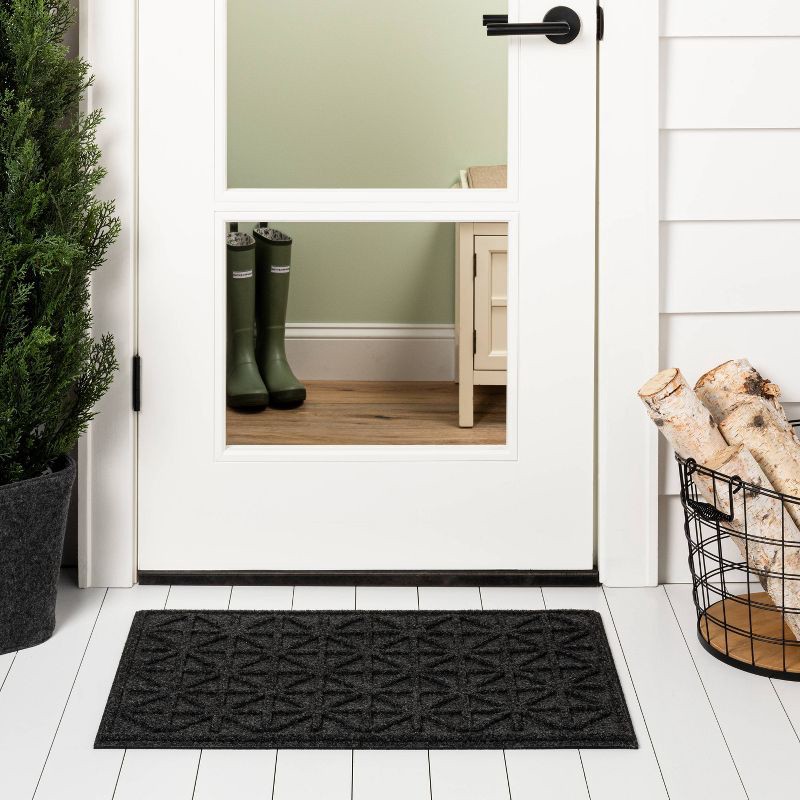 slide 2 of 6, 1'6"x2'6" Diamond Utility Mat Rug Black - Mohawk, 1 ct