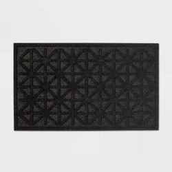 1'6"x2'6" Diamond Utility Mat Rug Black - Mohawk