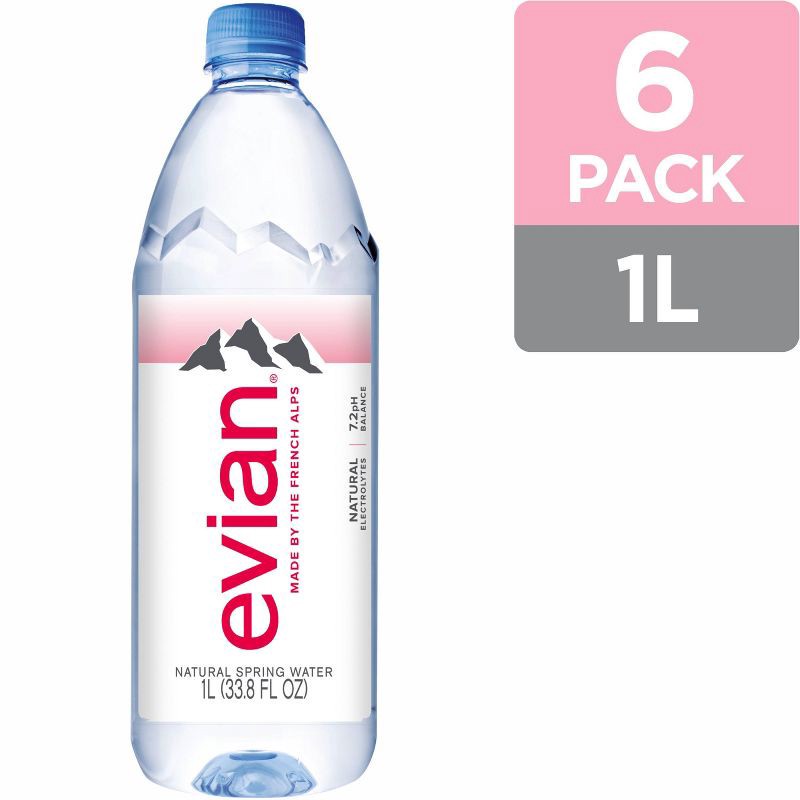 slide 2 of 14, Evian Natural Spring Water - 6pk/33.8 fl oz Bottles, 6 ct; 33.8 fl oz