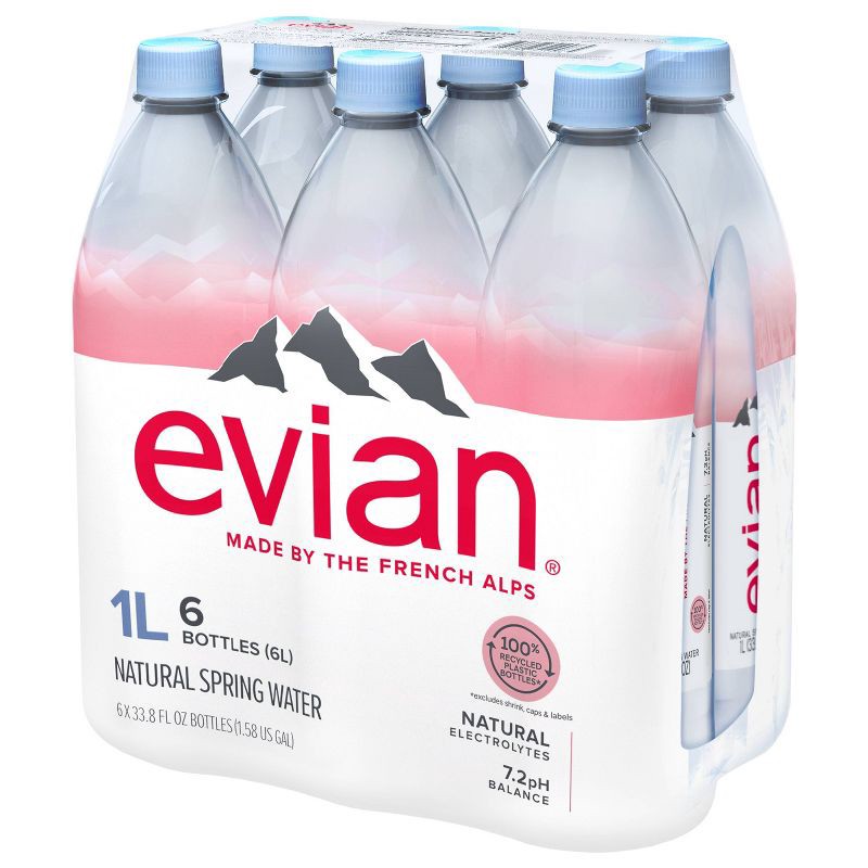 slide 13 of 14, Evian Natural Spring Water - 6pk/33.8 fl oz Bottles, 6 ct; 33.8 fl oz