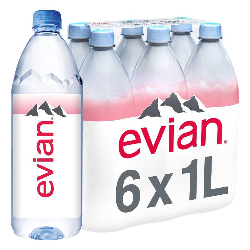 slide 1 of 14, Evian Natural Spring Water - 6pk/33.8 fl oz Bottles, 6 ct; 33.8 fl oz