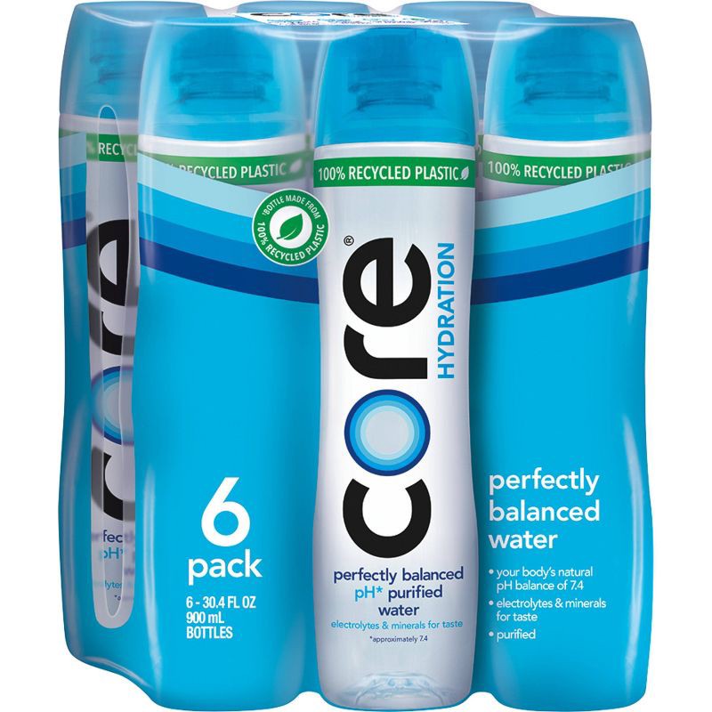 slide 10 of 11, Core Hydration Purified Water - 6pk/30.4 fl oz Bottles, 6 ct, 30.4 fl oz