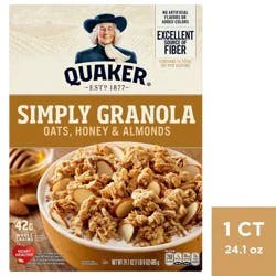Quaker Simply Granola Regular, Oats, Honey, Almond - 24.1oz