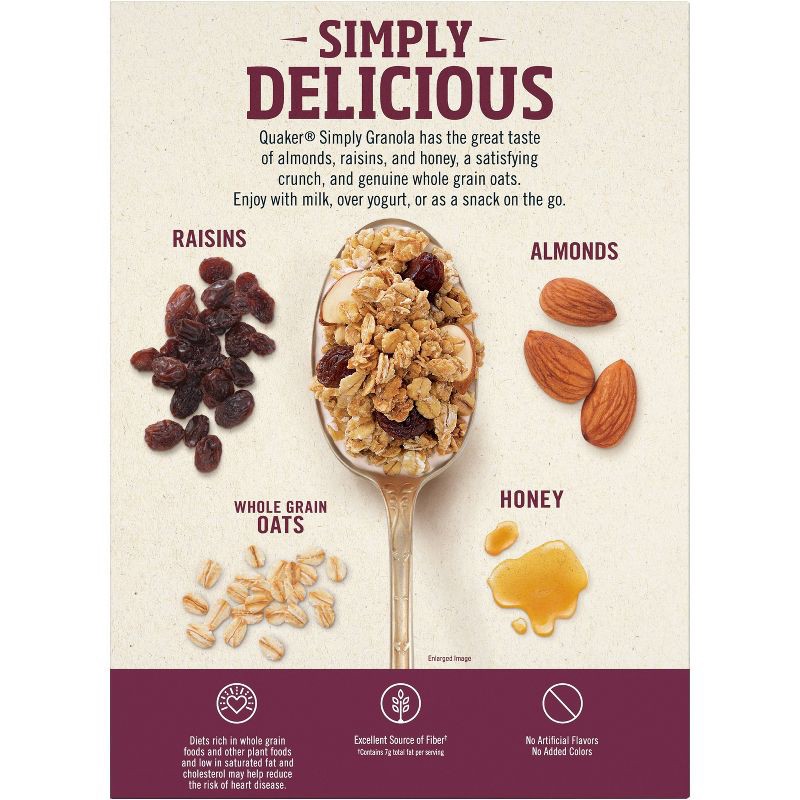 slide 3 of 4, Quaker Simply Granola Raisin, Oats, Honey, Raisin and Almond - 24.1oz, 24.1 oz