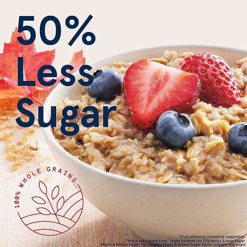 slide 5 of 8, Quaker Low Sugar Instant Oatmeal Maple Brown Sugar - 9.5oz/8ct, 9.5 oz, 8 ct