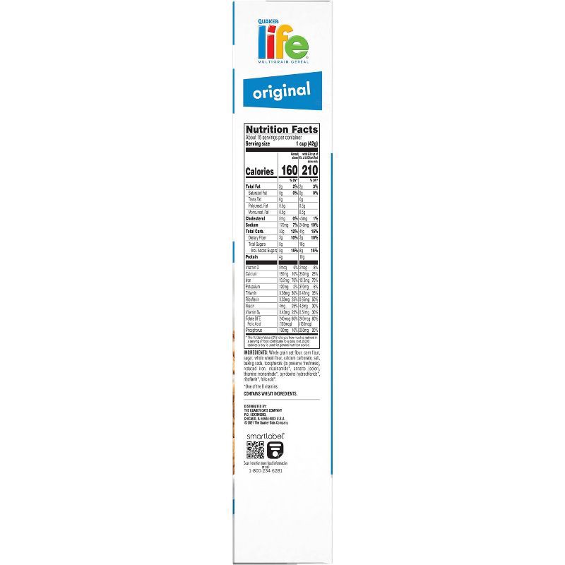 slide 5 of 6, Quaker Life Original Family Size Cereal - 22.3oz, 22.3 oz