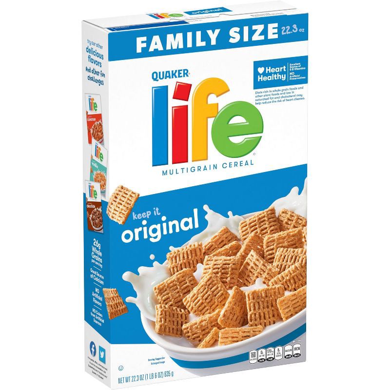 slide 1 of 6, Quaker Life Original Family Size Cereal - 22.3oz, 22.3 oz